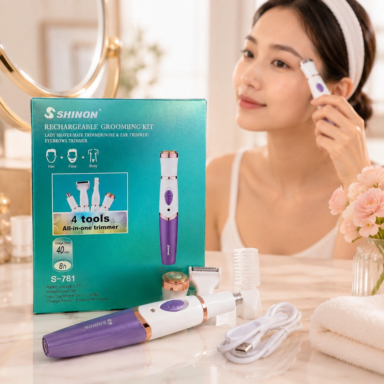 ¡Cejas, rostro, nariz y cuerpo perfectos en minutos con este kit 4 en 1!