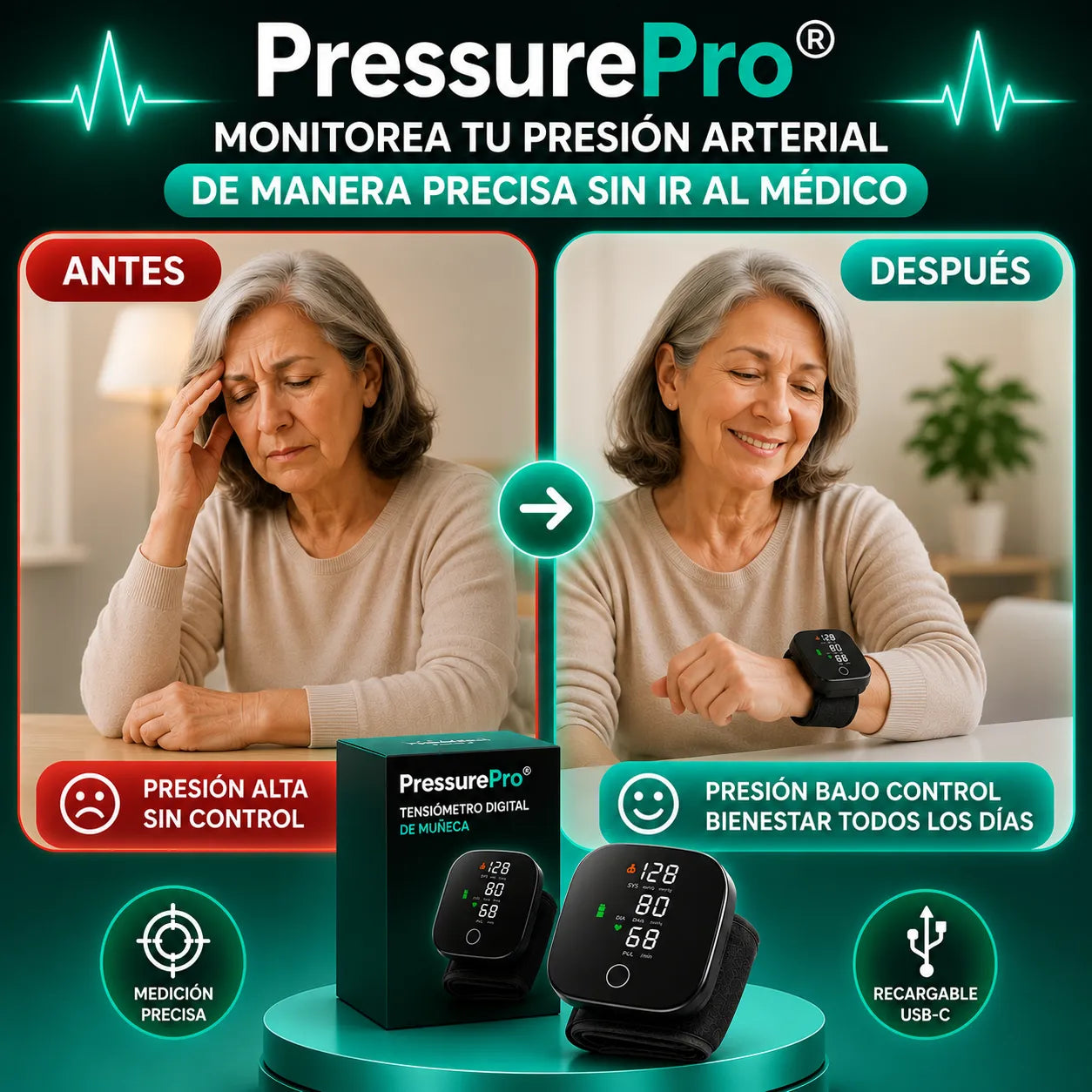 ¡Monitorea tu presión arterial de manera precisa sin ir al médico!