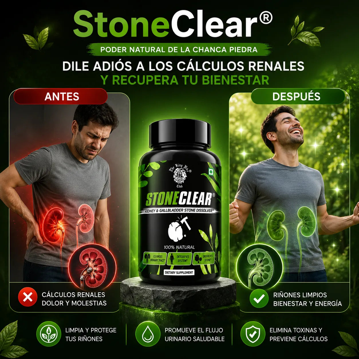 ¡Dile adiós al dolor de cálculos renales con el poder natural de la Chanca Piedra!