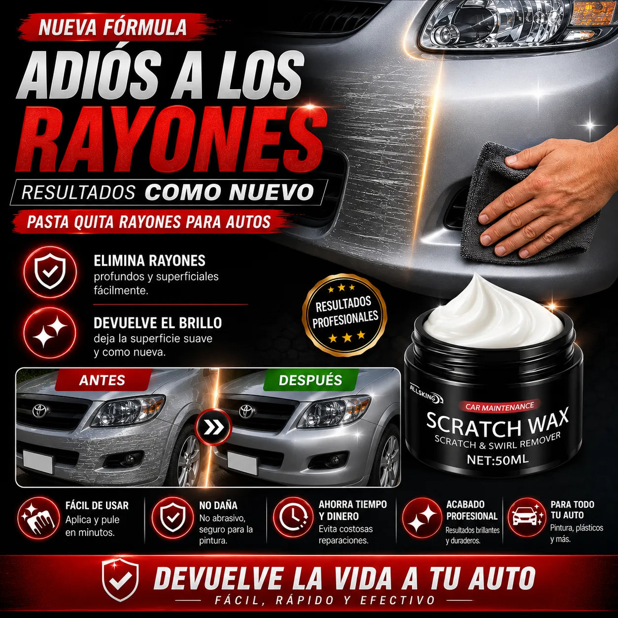 ¡Elimina rayones de tu auto en segundos!