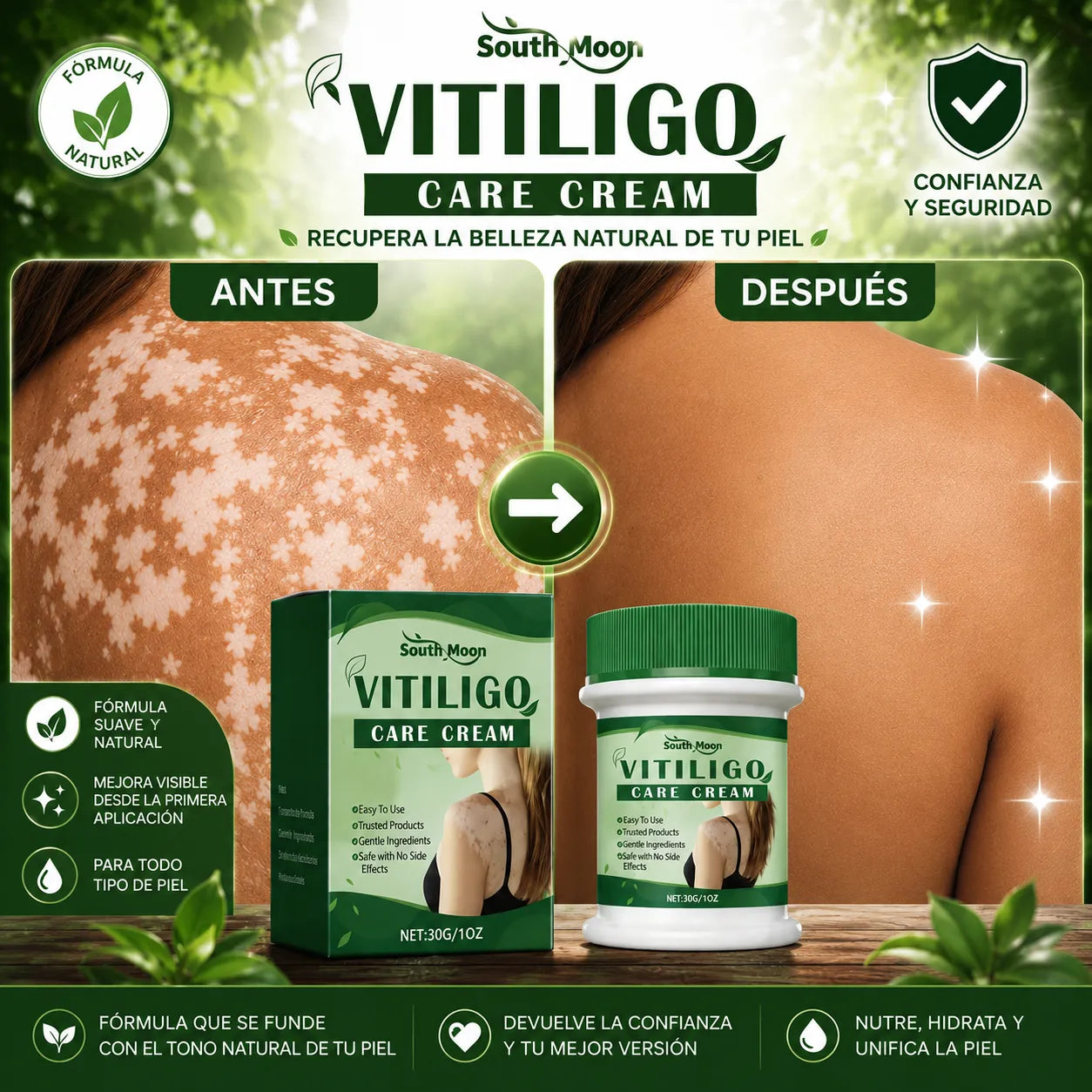 ¡Cubre las manchas blancas al instante desde la primera aplicación!