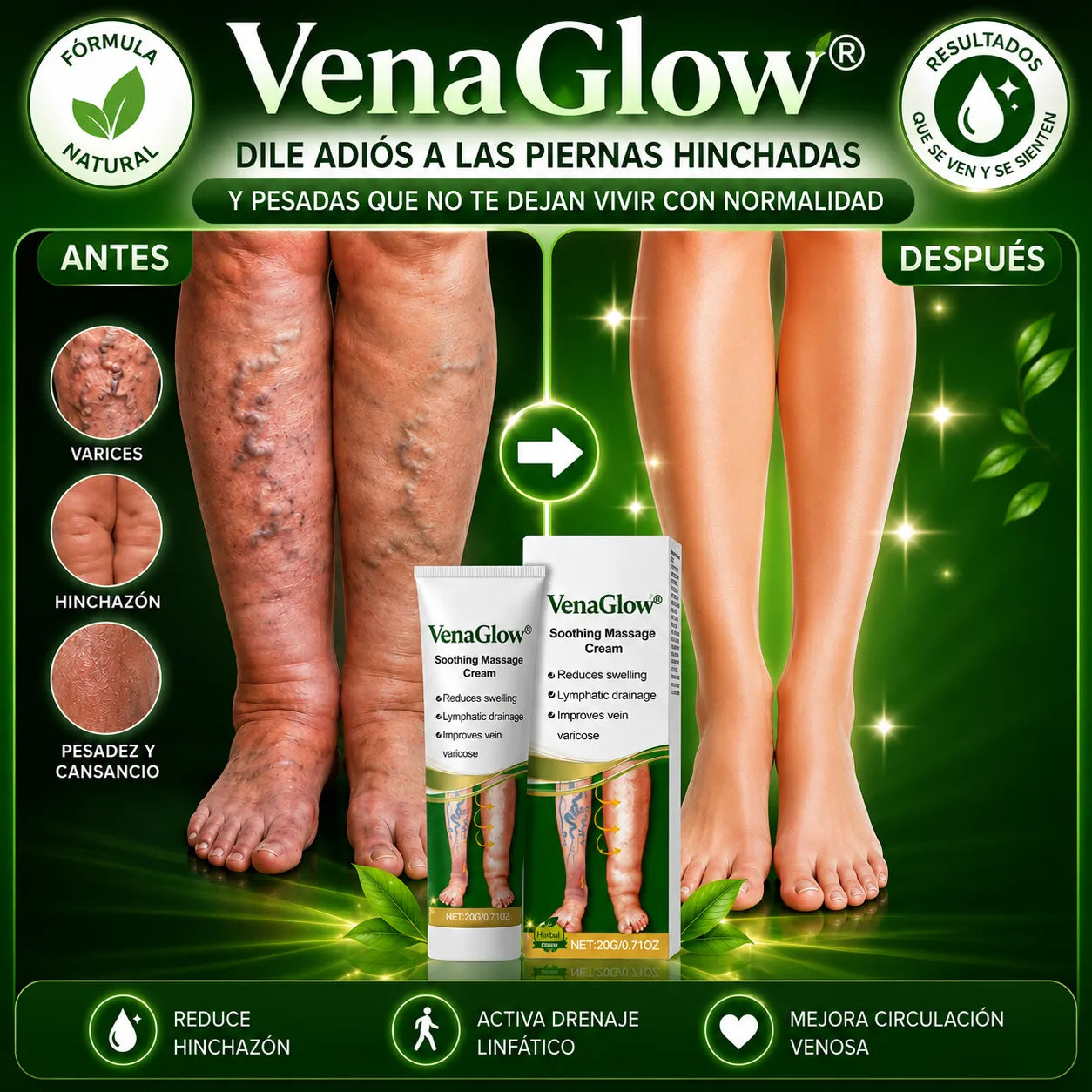 ¡Dile adiós a las piernas hinchadas y pesadas que no te dejan vivir con normalidad!