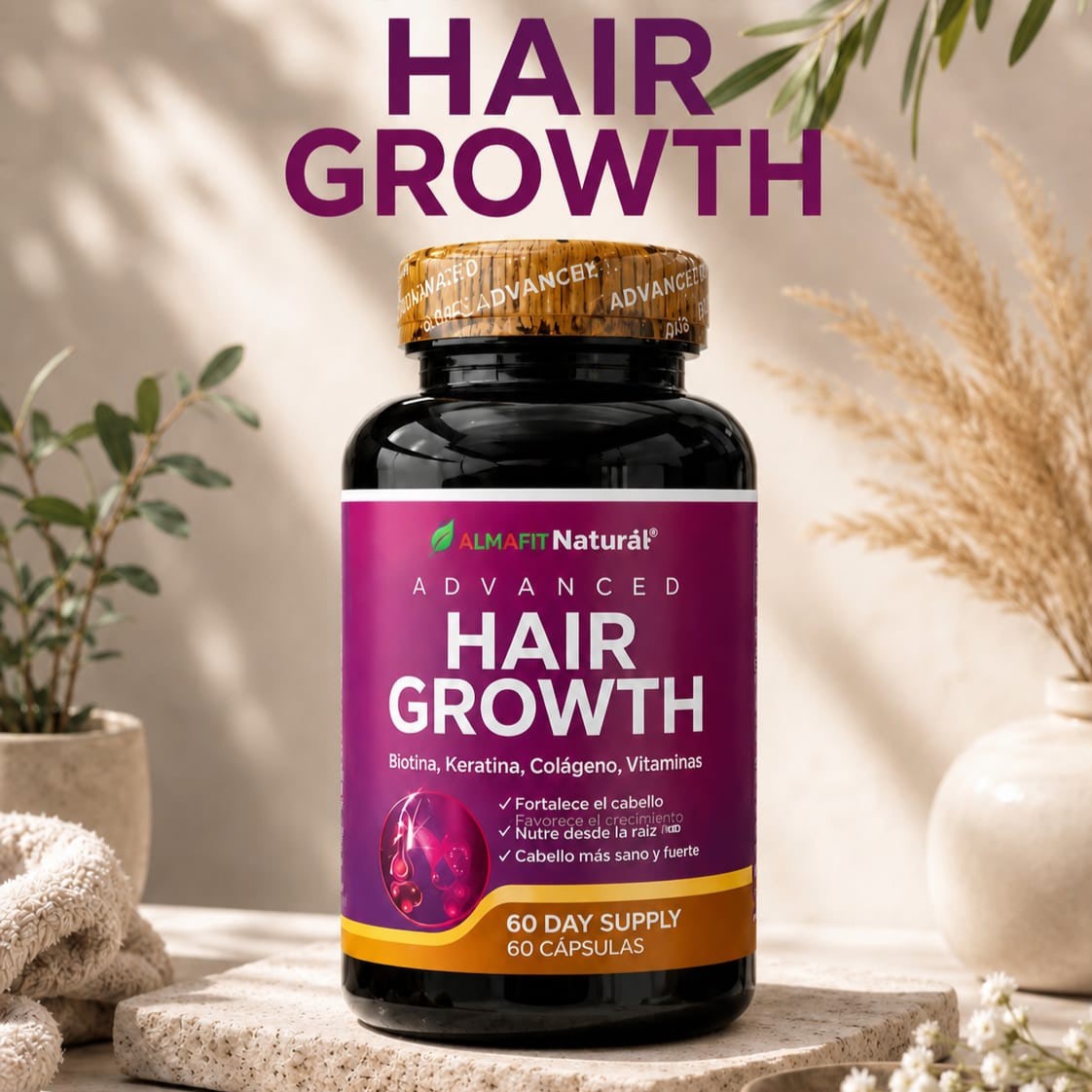 HairGrowth® — ¡Detén la caída y haz crecer cabello nuevo más grueso y fuerte desde la primera semana!