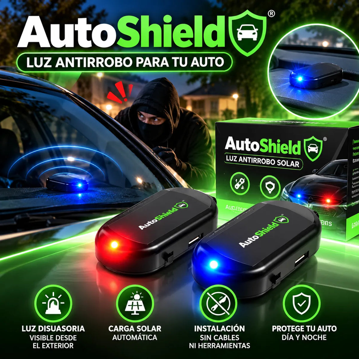 ¡Ahuyenta a los ladrones y protege tu auto con esta luz antirrobo!