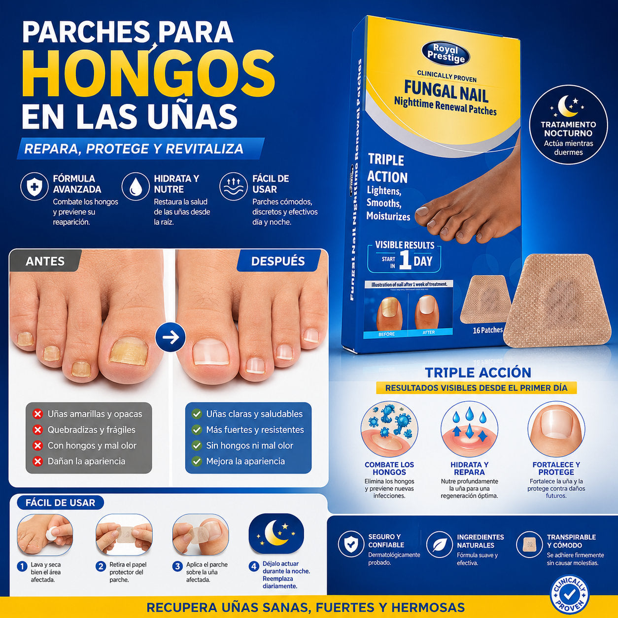 Reto 7 días - ¡Deja de esconder los pies, recupera tus uñas sanas mientras duermes!