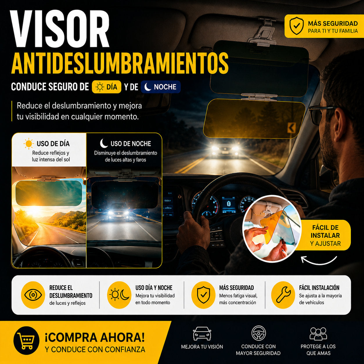 VisorPro® - ¡Deja de arriesgar tu vida manejando encandilado!
