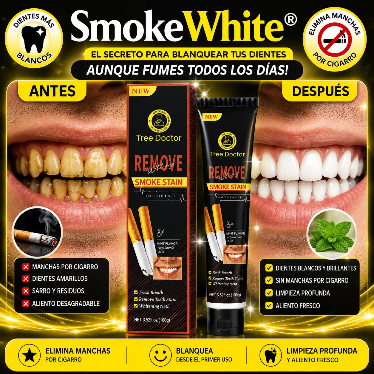 ¡El secreto para blanquear tus dientes aunque fumes todos los días!