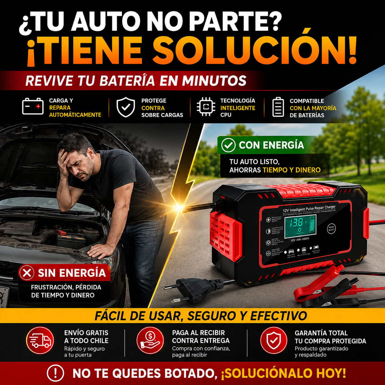PowerRevive™ - ¡Carga y repara tu batería sin gastar en talleres!