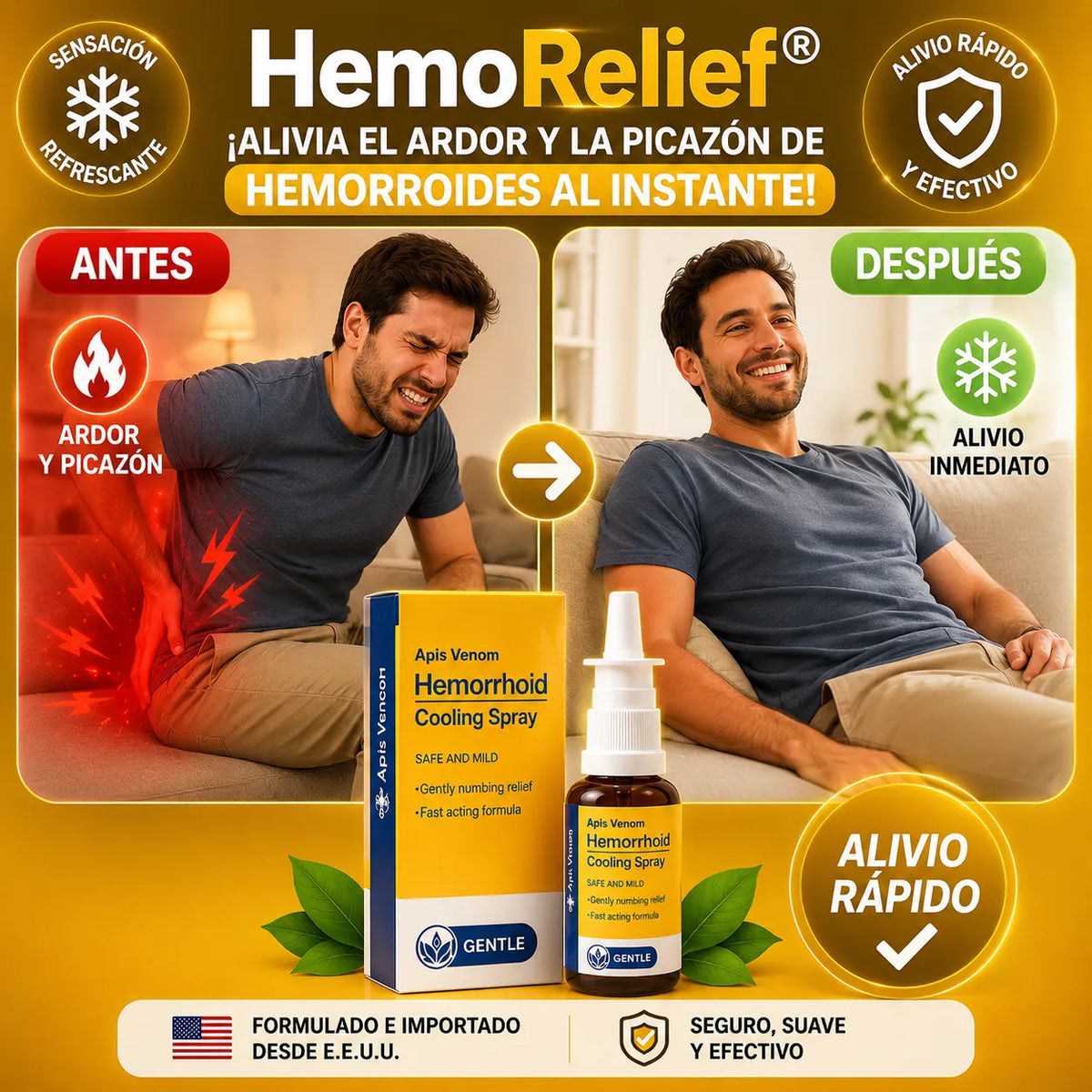 ¡Alivia el ardor y la picazón de hemorroides al instante!