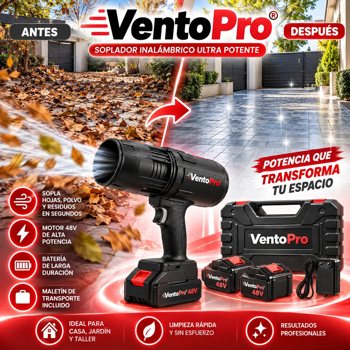 ¡Manda todo a volar con este Soplador Inalámbrico Ultra Potente!