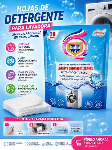 Hojas, Láminas de Detergente Ultra Concentrado