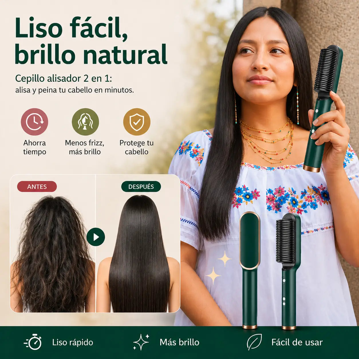 Cepillo Alisador - Elimina el Frizz en 60 segundos!